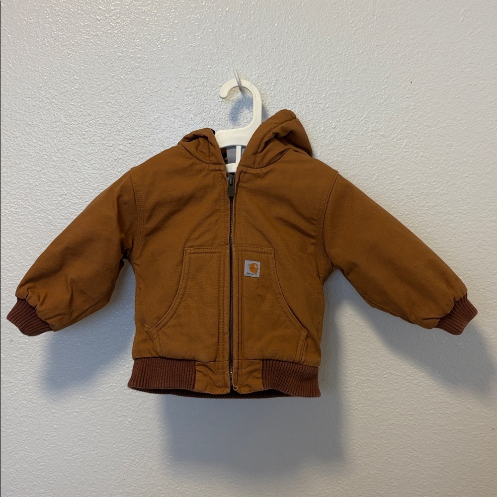 12M Carhartt Kids' Tan Hooded Jacket